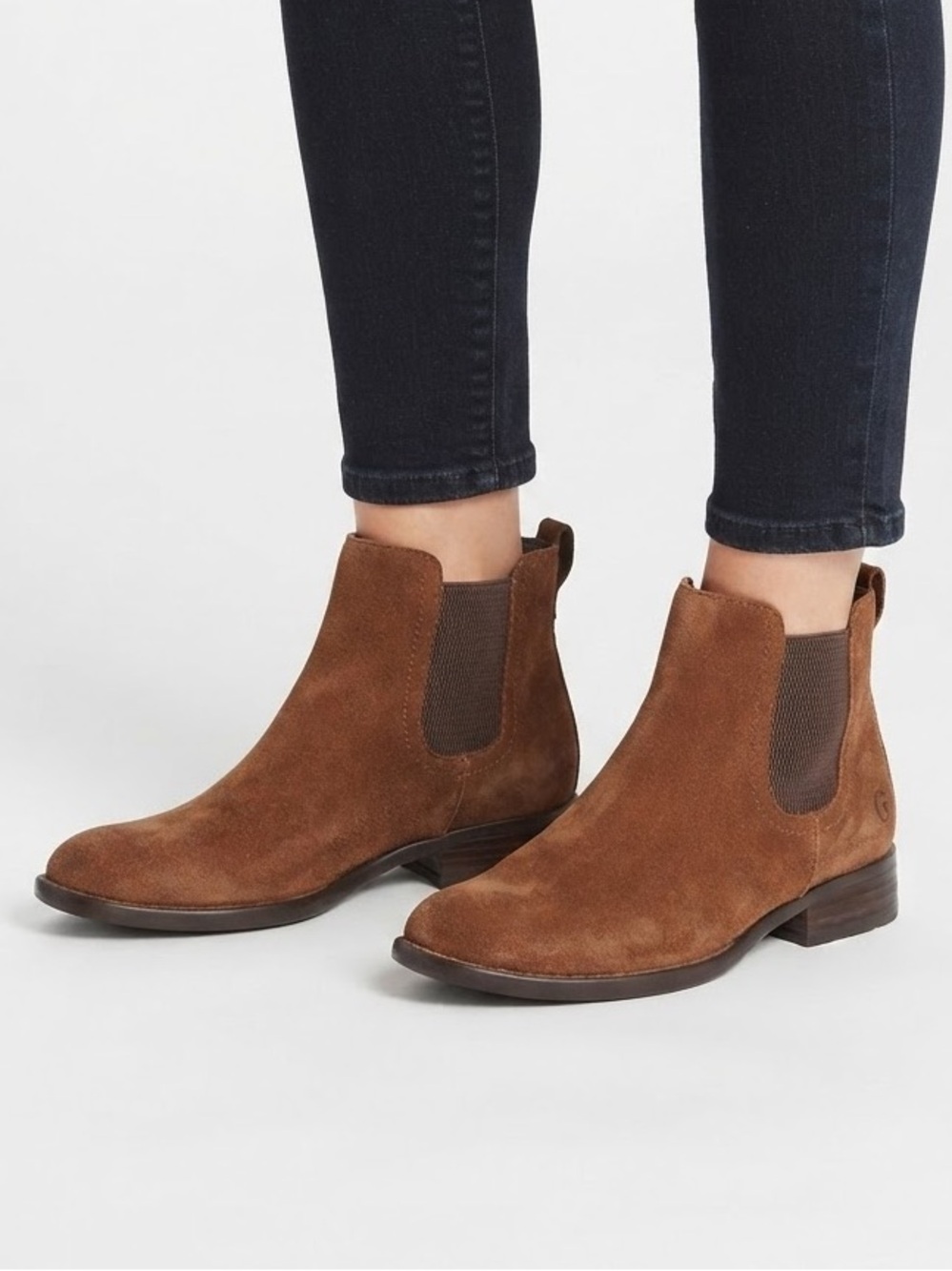 Born Brown Suede Leather Chelsea Ankle Boots Booties Size 7 M